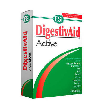 Suplemento vegetal para la digesti贸n Digestivaid Active ESI. Ayuda a hacer la digesti贸n. Ayuda contra malas digestiones